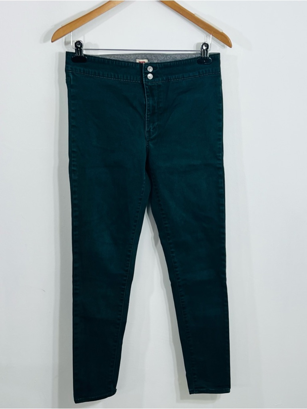 Levi's Dark Green Skinny Slim Low Rise 2 Pocket Jeans With Lots Of Stretch Sz 29